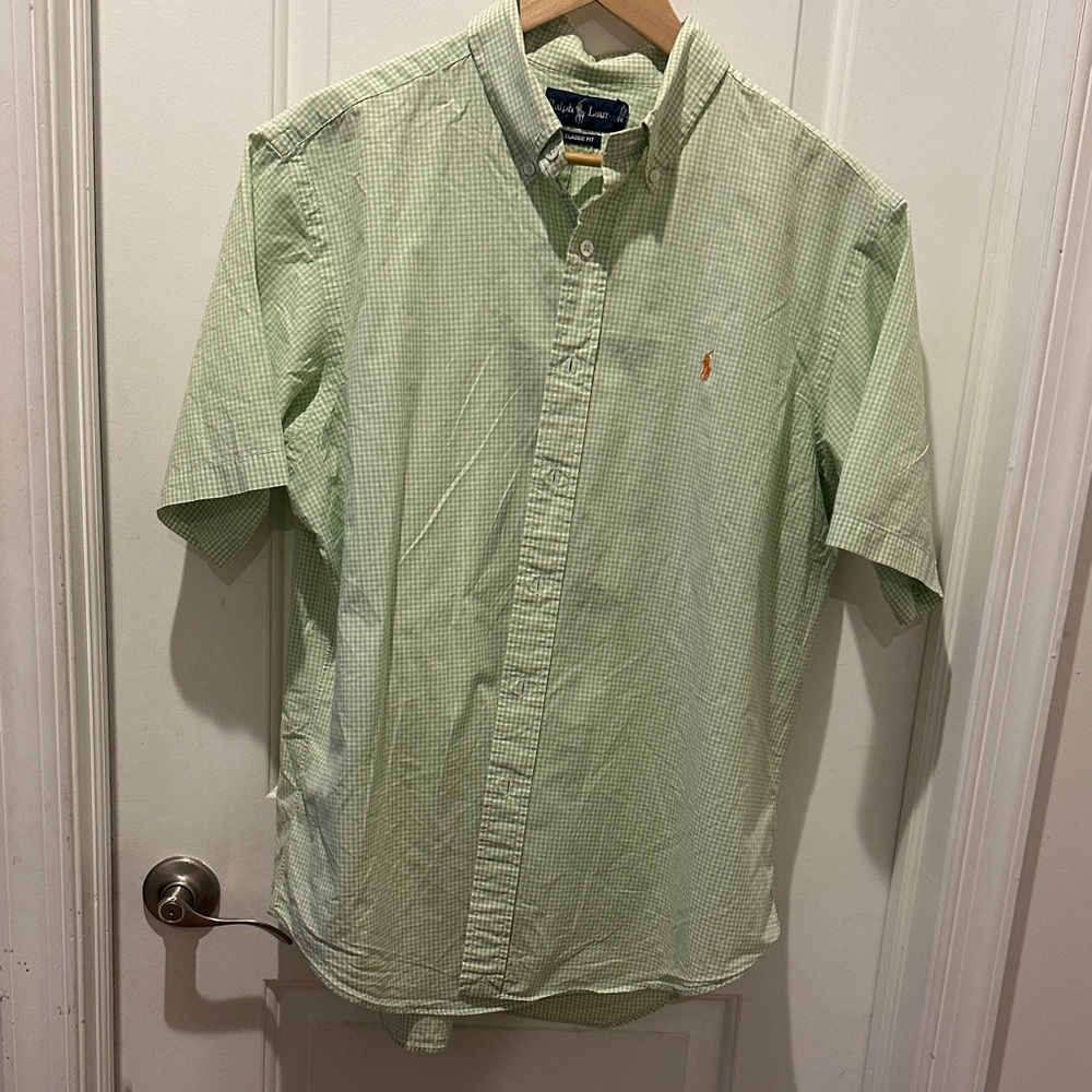 Polo by Ralph Lauren Men's Light Green Checkered Shirt